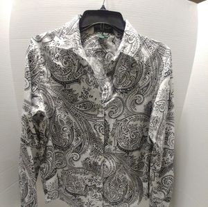 Lauren by Ralph Lauren Paisley Shirt Size Large